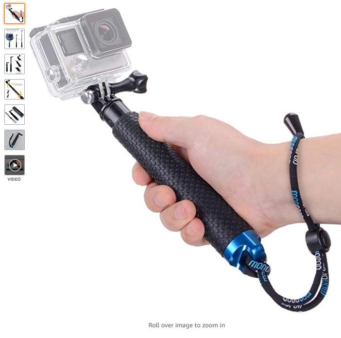 arm holding go-pro stick from amazon