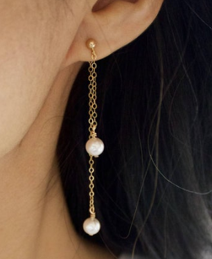 pearl dainty drop earrings 