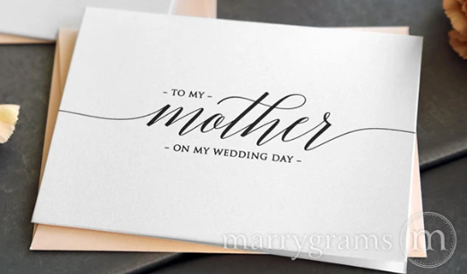 to my mother on my wedding day card 